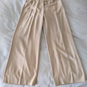 Ann Klein Wide-leg Khaki Slacks (hem)